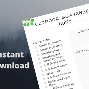 Outdoor Scavenger Hunt for Kids | Printable Scavenger Hunt