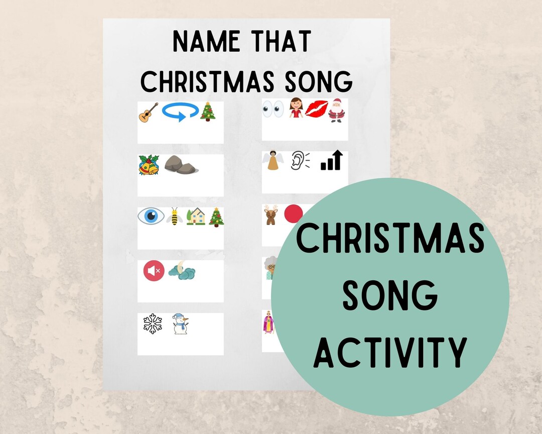 Christmas Song Activity Printable Christmas Song Puzzle Etsy Israel