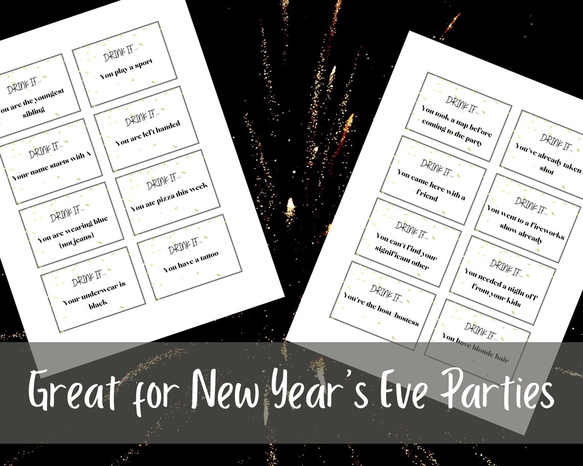 Adult Drink If Printable Party Game | New Year's Eve Party Game | Adult ...
