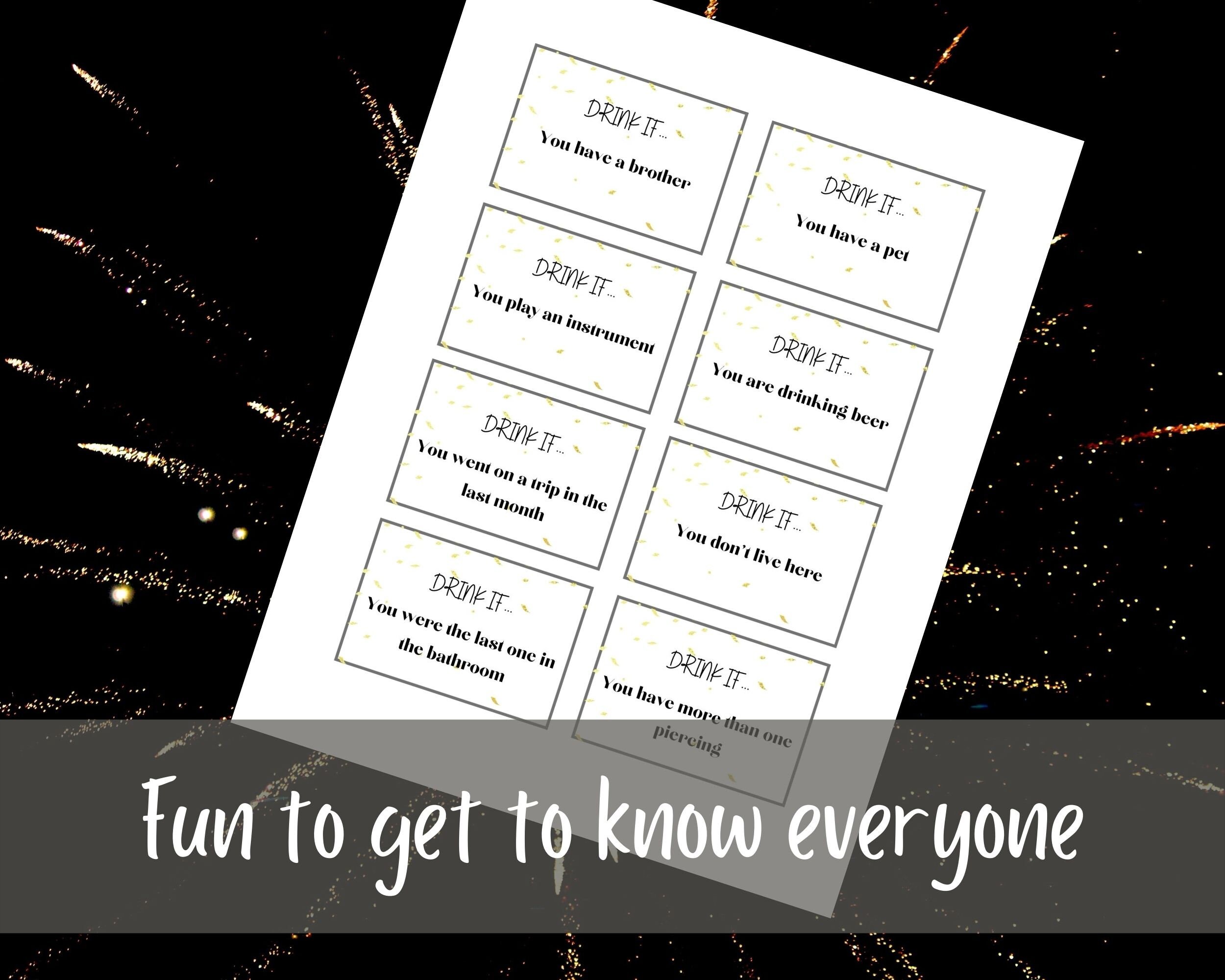 Adult Drink If Printable Party Game | New Year's Eve Party Game | Adult ...