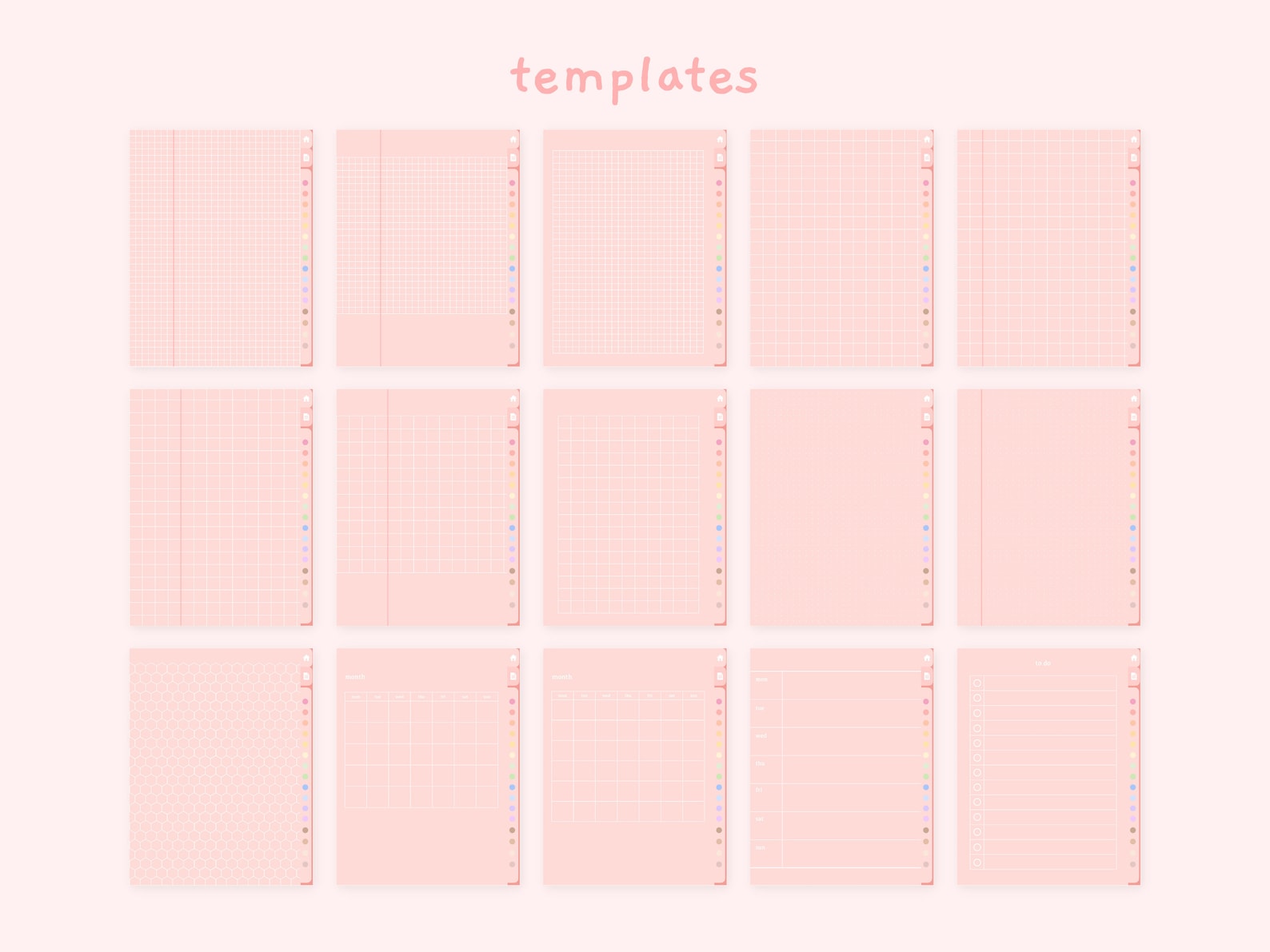 Cute Pink Digital Notebook | Hyperlinked Goodnotes5 Notebook ...