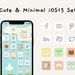 Cute Hand Drawn iOS14 & Android App Icons | Home Screen Set | Widget | Wallpapers | Hand Drawn | Kawaii | White Minimal | StudioCherii 