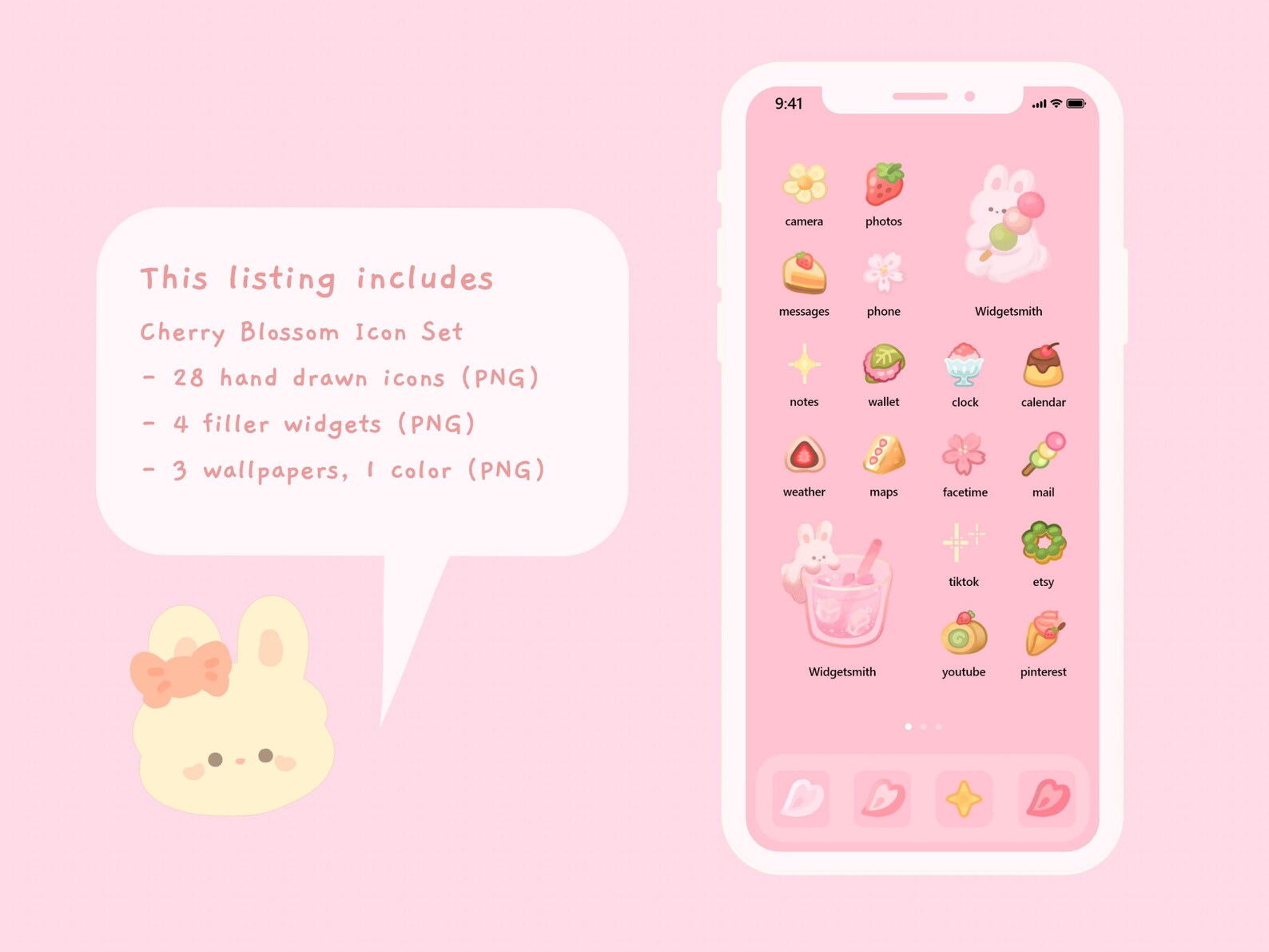 Cute Cherry Blossom Ios & Android App Icons Spring Home - Etsy