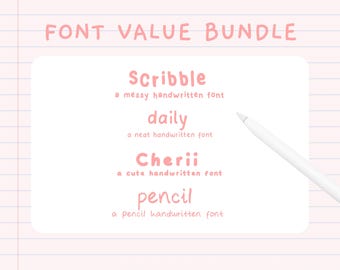 Handwriting Font Set for Digital Planning / Note-Taking | Value Bundle | Goodnotes / Notability Font | Studying | StudioCherii