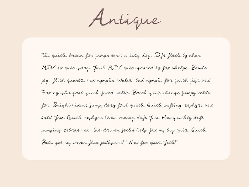 Handwritten Cursive Font 'antique' for Digital Planning / Note-taking ...