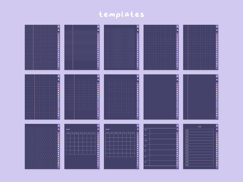 Cute Dark Mode Digital Notebook | Hyperlinked Goodnotes5 Notebook ...