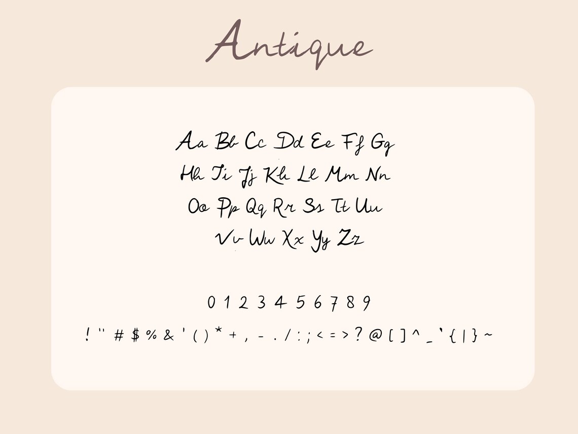 Van Note Cursive Handwritten Cursive Font 'antique' for Digital Planning / Note-taking ...