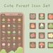 Cute Hand Drawn Forest iOS14 & Android App Icons | Home Screen Set | Widget | Wallpapers | Kawaii | Green Brown | Cottagecore | StudioCherii 
