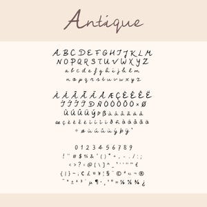 Handwritten Cursive Font 'antique' for Digital Planning / Note-taking ...