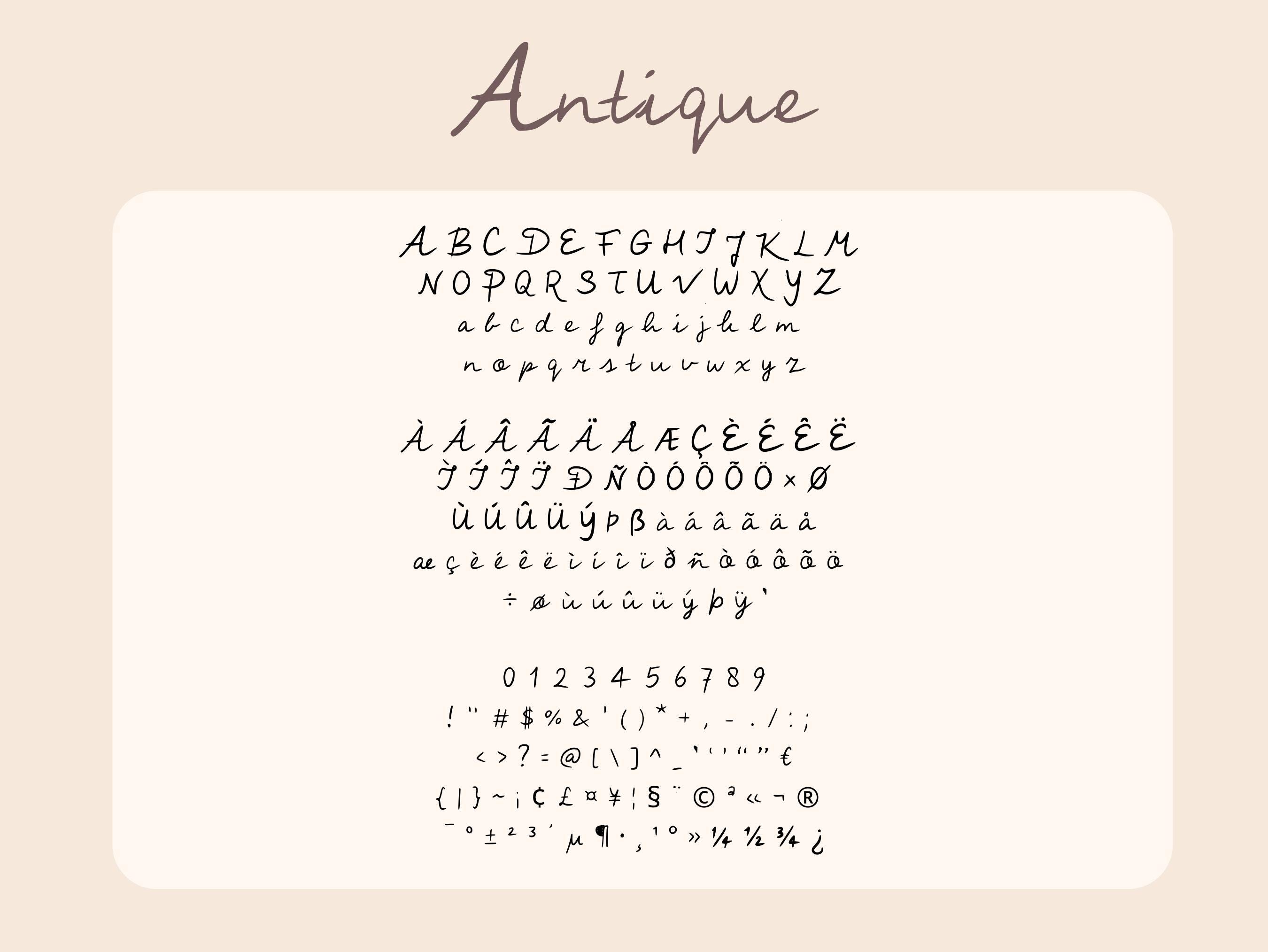 Handwritten Cursive Font 'antique' for Digital Planning / Note-taking ...