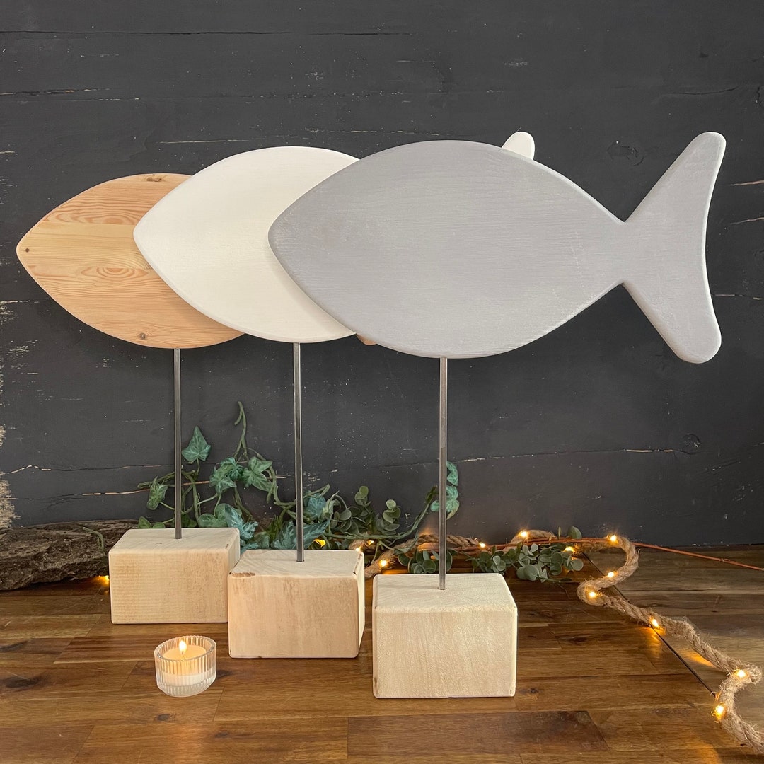 Holz Fische Deko Gro