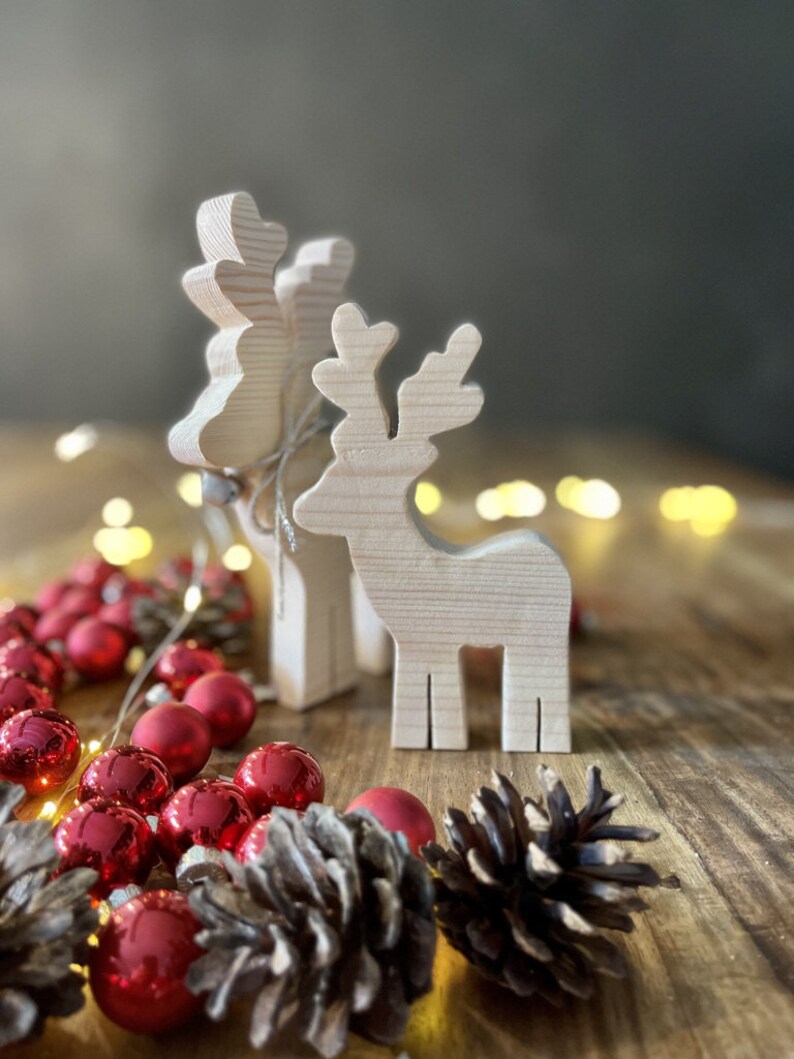 Rentier aus Holz in 4 Größen, Weihnachtsdeko - nachhaltig - Etsy.de