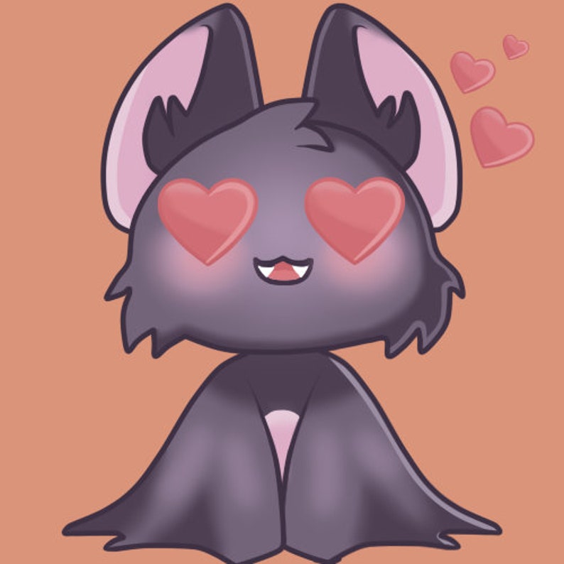 SET of 9 Cute Bat Emotes Twitch Discord Youtube Etsy UK