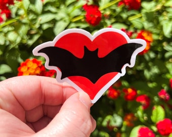 Bat Heart Sticker, Spooky Bat Sticker with Heart, Cute Bat Sticker, Witchy Halloween Sticker, Adorable Spooky Sticker