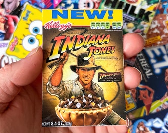 Indiana Jones Sticker, 2000s Cereal Sticker, Nostalgia Sticker, Retro Sticker, Movie Sticker