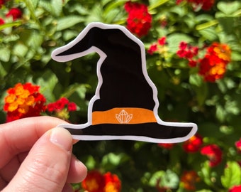 Witch Hat with Crystals Sticker, Witchy Vibe Sticker, Witchy Vibes Sticker, Witchy Gift for Her, Witchy Gift for Her