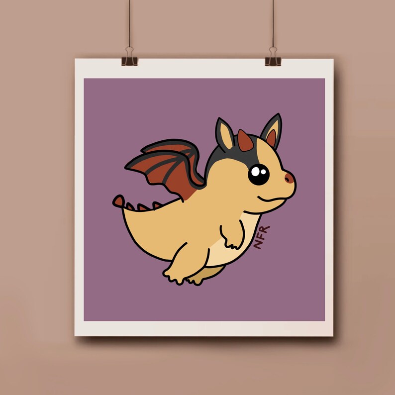 Neon FR Bat Dragon Nfr Printable Poster Etsy Finland