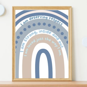 Affermazioni per bambini, Poster per aule, Io sono Affermazioni, Poster per sala giochi, Poster per affermazioni, Arredamento per la scuola in casa, Sono gentile, intelligente, amato