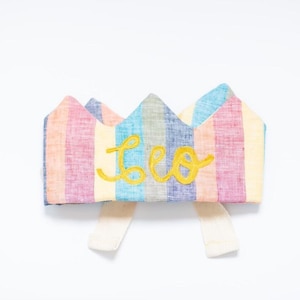 Rainbow Crown | Custom Crown | Linen Crown | Fabric Crown | Kids Crown | Birthday Crown | Toddler Crown | Boy Crown | Girls Crown