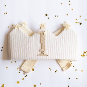 Neutral Crown | Custom Crown | Linen Crown | Fabric Crown | Prince Crown | Birthday Crown | Toddler Crown | Boy Crown
