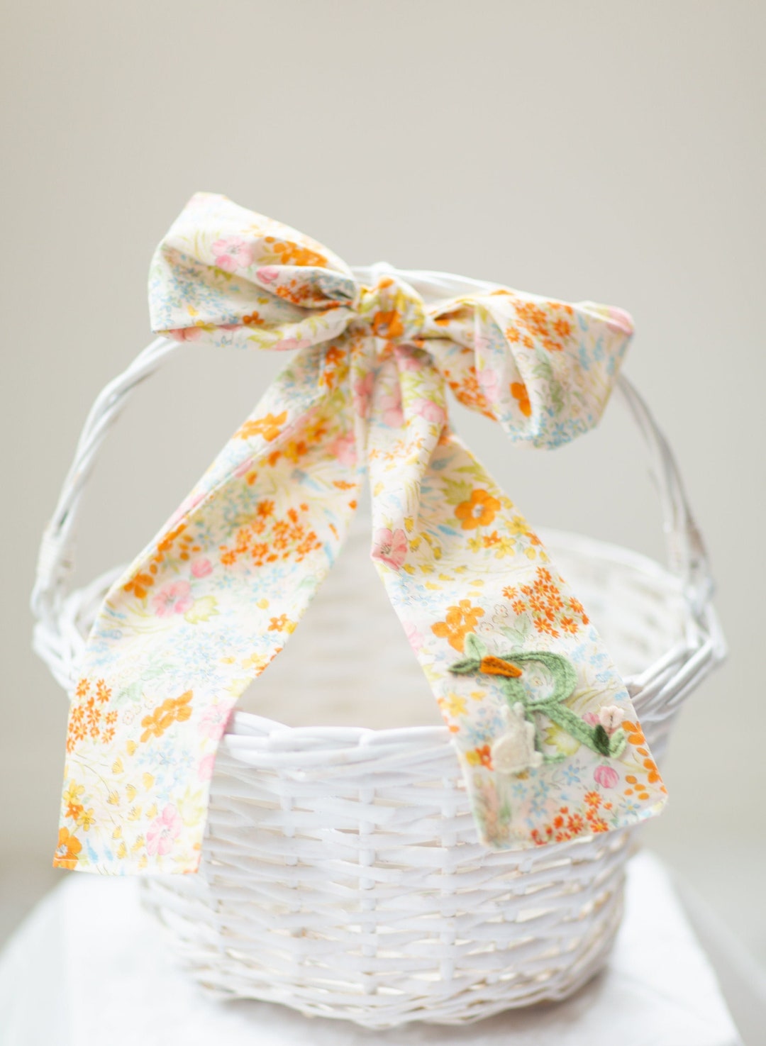 Custom Easter Basket Bow Personalized Easter Basket Bow Girls Easter Gift Easter Basket Bow