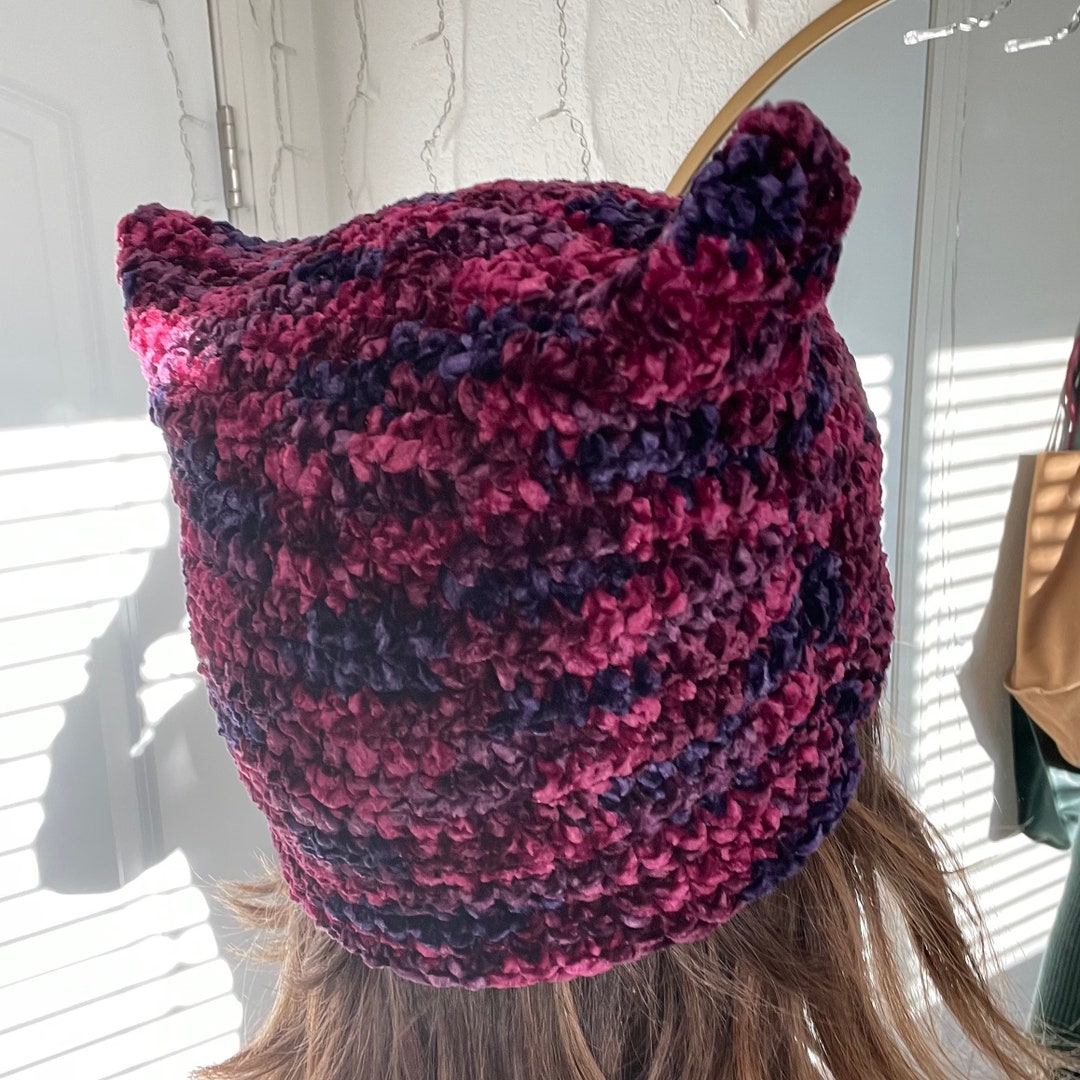 Chowder Inspired Crochet Beanie Warm Winter Hat, Crochet Cat Ear Beanie