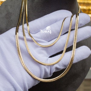 14K Gold Snake Chain, Herringbone Gold Chain Necklace, Gold Chocker Necklace, 14K Yellow Gold Snake Chain Necklace,Mother&#39;s Day Gifts