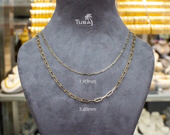 Buy TurandossGold Paperclip Chain Necklace For Woen, 14K Gold Plated...
