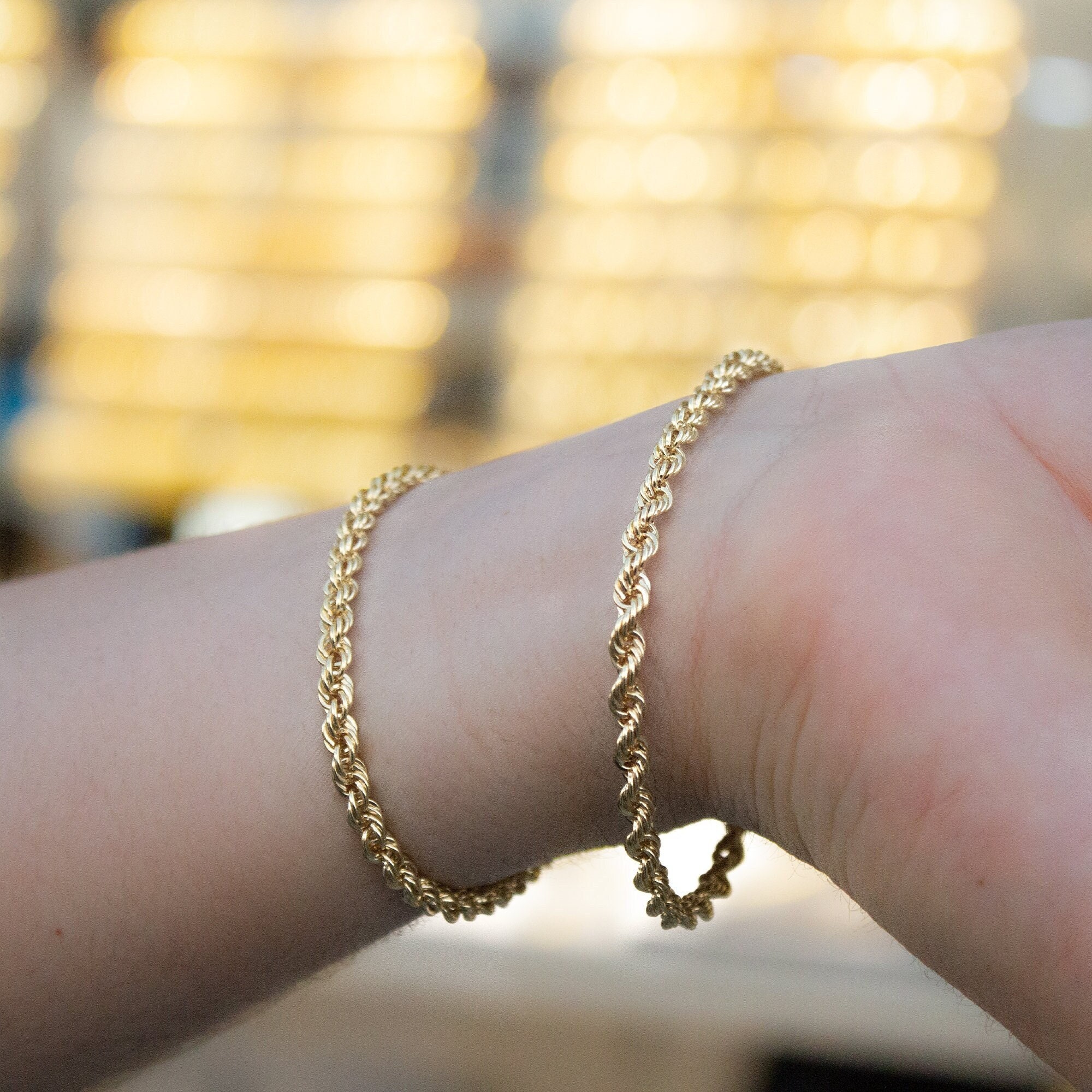 14k Gold Rope Chain Bracelet Bracelet 