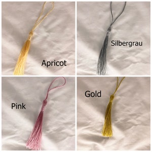 50 Epoxy Resin Bookmark Tassels Tassels DIY Accessories Pendant Silk Fabric Set of 5 image 4