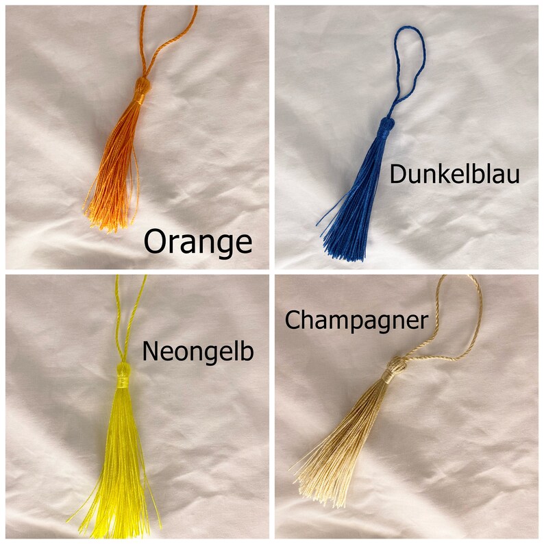 50 Epoxy Resin Bookmark Tassels Tassels DIY Accessories Pendant Silk Fabric Set of 5 image 3