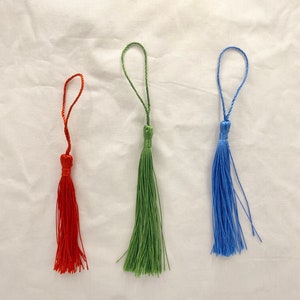 50 Epoxy Resin Bookmark Tassels Tassels DIY Accessories Pendant Silk Fabric Set of 5 image 7