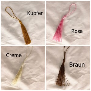 50 Epoxy Resin Bookmark Tassels Tassels DIY Accessories Pendant Silk Fabric Set of 5 image 2