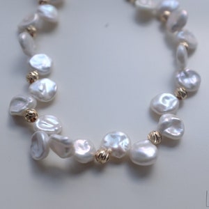 Keshi Pearl Necklace | Baroque Pearl Necklace | Real Freshwater Pearl Necklace | Gold-filled Pearl Necklace | Cottagecore Necklace