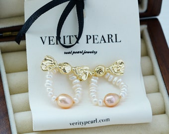 Cute candy freshwater pearl circle earring｜gold plated｜silver post