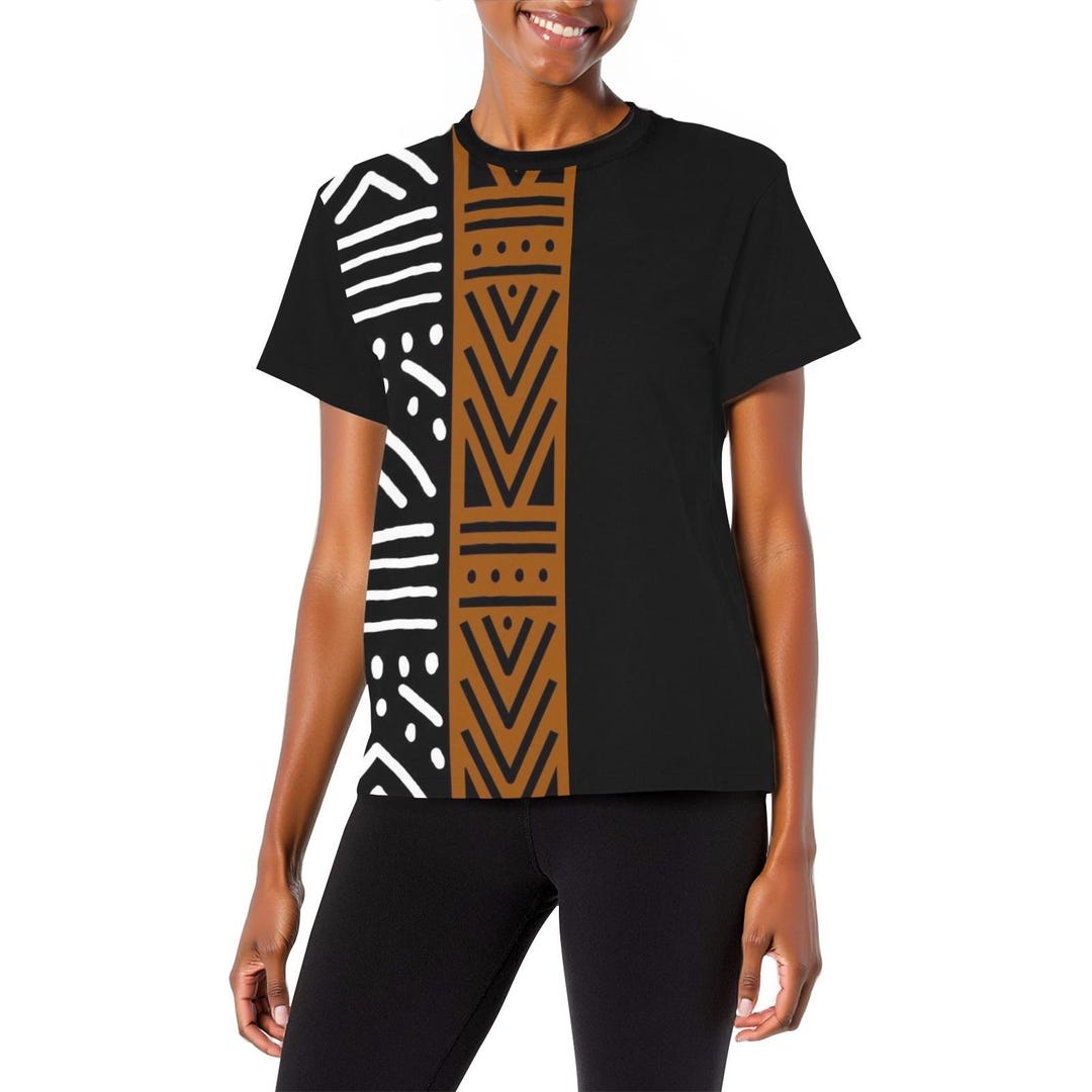 African Mask Printed Mudcloth Women Sleeveless Polo Shirt Afro Bogolan DT03