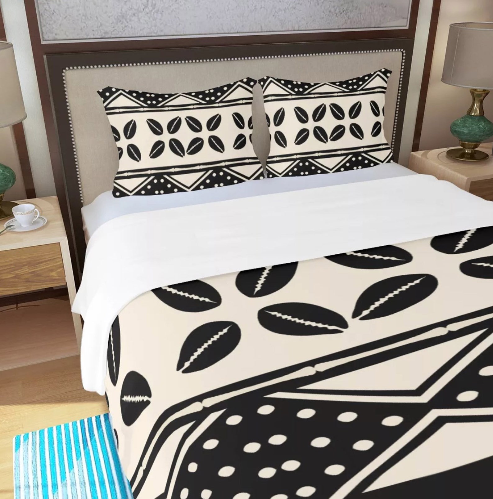 3 Piece Printed off White African Bogolan Mud Cloth Inspired Etsy