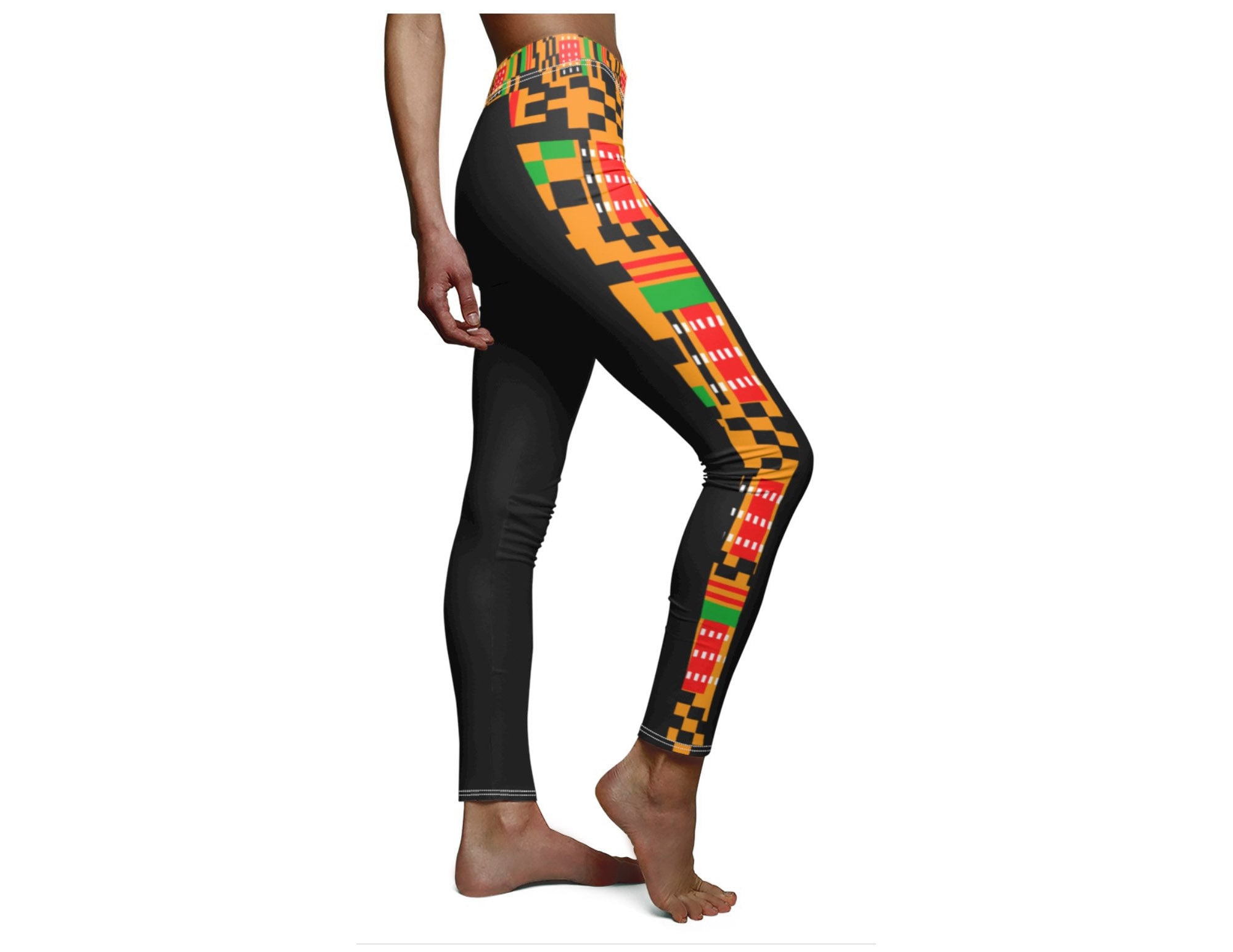 African Kente Cloth Pattern Leggings Stylish Afrocentric Casual Sports Tights Lightweight Fabric Etsy