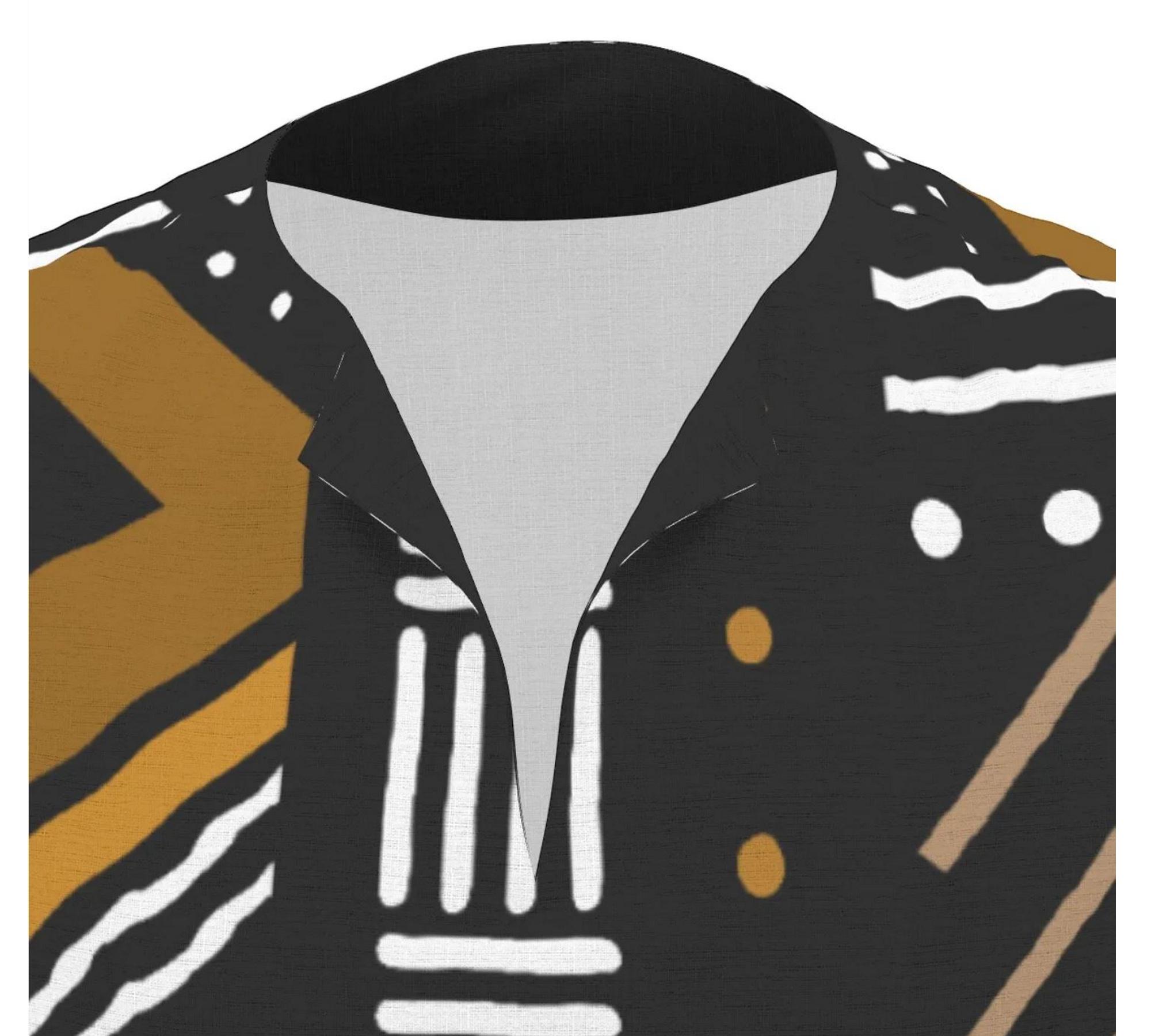 Printed African Mud Cloth Inspired Lightweight Dashiki - Great Look ...