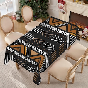 African Bogolan Inspired Tablecloth - Not Actual Mud Cloth Material