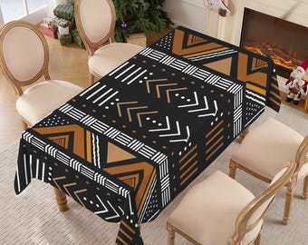 African Bogolan Inspired Tablecloth - Not Actual Mud Cloth Material