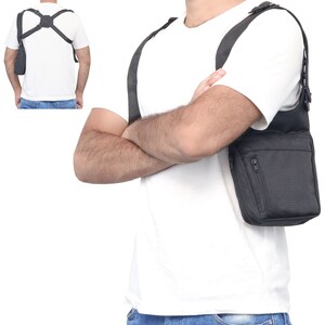 Mens Boys Antitheft Under Arm Bag Security Holster Hidden Wallet Travel Fashion Crossbody Messenger Shoulder Backpack Organizer Bags