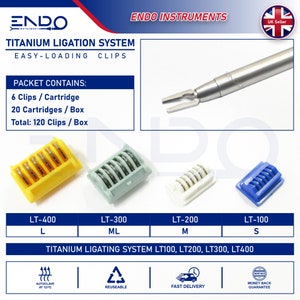 ENDO Nouveau 10mm x 33cm Laparoscopie Clip Applier Endoscopie Applicateur Titane Clips Applicateurs LT300 LT400 10x330mm ML M/L Moyen Grand image 2