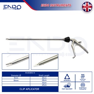 ENDO Nouveau 10mm x 33cm Laparoscopie Clip Applier Endoscopie Applicateur Titane Clips Applicateurs LT300 LT400 10x330mm ML M/L Moyen Grand image 10