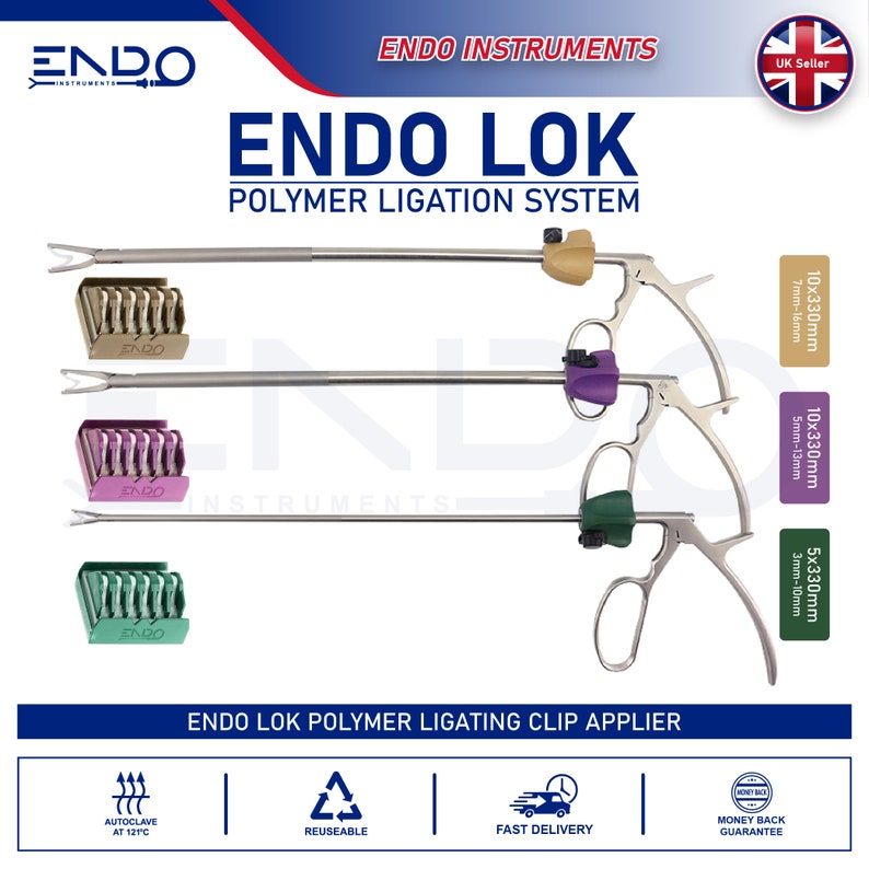 6 Clips X Endolok Polymer Ligation Clips Endo Lok Ligating Locking