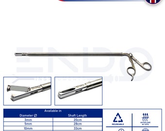 ENDO® 10mm Laparoscopy Claw Grasper 2x3 Teeth Single Action Laparoscopic Grasping Forceps Forcep Autoclavable 33cm 45cm bariatric Veterinary