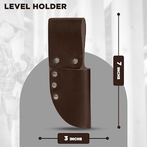 Heavy Duty Leather Level Holder | Scaffolding Tool Belt Pouch | Brown Holster for Scaffolders | Construction Tool Accessory