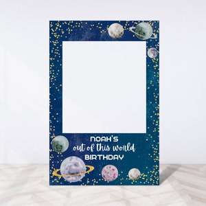 Space Selfie Frame, Space Party Props, Birthday Selfie Frame, Space Party Decor, Photo Booth Template, Space Birthday Decorations