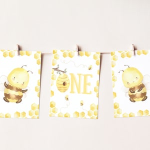 Editable Bee High Chair Banner, High Chair Banner 1st Birthday Girl, First Birthday High Chair Banner, High Chair Garland, Bee Party Decor