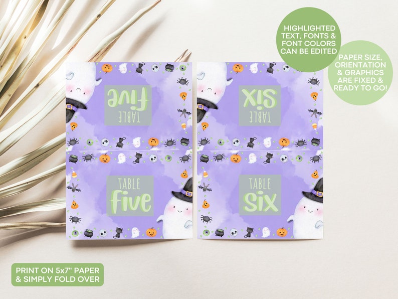 Editable Halloween Table Numbers, Halloween Table Decor, Halloween
